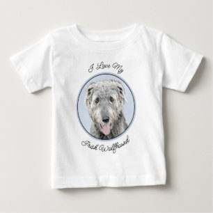 アイリッシュ絵画ウルフハウンド – Cuteオリジナルドッグアート ベビーTシャツ