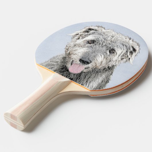 アイリッシュ絵画ウルフハウンド – Cuteオリジナルドッグアート 卓球ラケット (正面アングル)