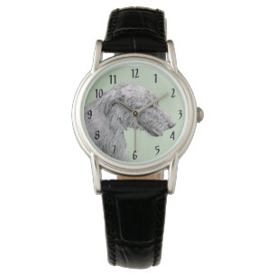 アイリッシュ絵画ウルフハウンド – Cuteオリジナルドッグアート 腕時計