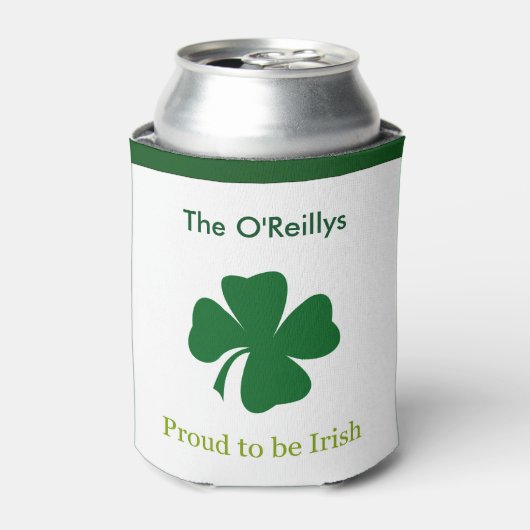 アイリッシュ誇りを持ったシャムロパーソナライズされたッククーラーボックス 缶クーラー (缶正面)