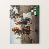 アイリッシュ誇りを持ったファミリーシャームロックラッキークローバー写真 ジグソーパズル (縦)