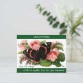 アイリッシュ諺ハッピーバースデーバタフライPCポストカード ポストカード (スタンド正面)