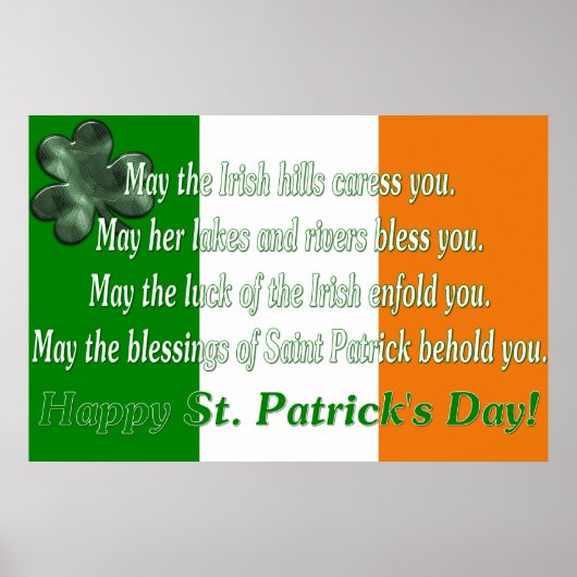 アイリッシュ諺5 – アイルランド国旗のプリント ポスター (正面)