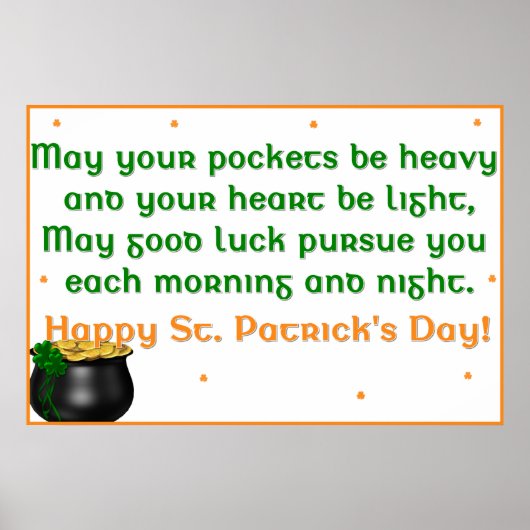 アイリッシュ諺6プリント ポスター (正面)