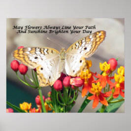 アイリッシュ賛美のポスター（ホワイトピーコックとミルクウィード） ポスター