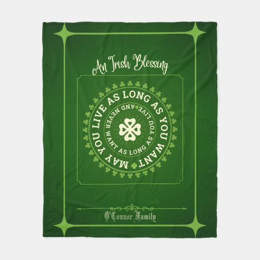 アイリッシュ賛美の望むかぎり生きてもよろしい フリースブランケット (正面)