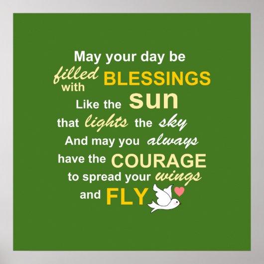 アイリッシュ賛美ズの勇気 – 緑のタイポグラフィ ポスター (正面)