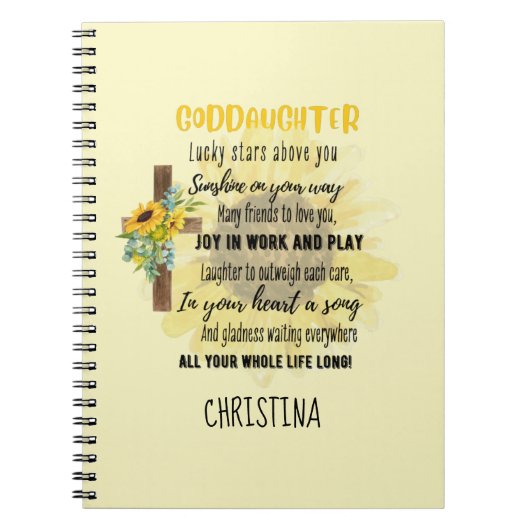 アイリッシュ賛美ズの名10代の付きゴド娘または子 ノートブック (正面)