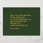 アイリッシュ賛美ズセイグリーンセントパトリックの日金ゴールド 箔招待状ポストカード (正面)