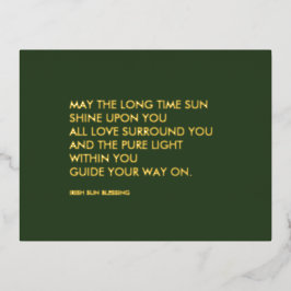 アイリッシュ賛美ズセイグリーンセントパトリックの日金ゴールド 箔招待状ポストカード