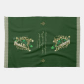 アイリッシュ賛美ハープ&シャムロック キッチンタオル (横)