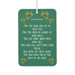 アイリッシュ賛美&シャームロックグリーンタイポグラフィ カーエアーフレッシュナー