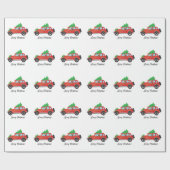 アイリッシュ赤と白セッターがクリスマスカーを運転 ラッピングペーパー (フラット)