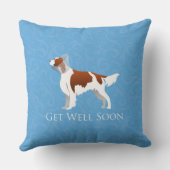 アイリッシュ赤と白セッターが近々デザイン クッション (裏面)