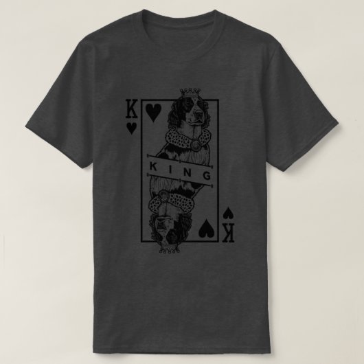 アイリッシュ赤と白セッターキングハートIRWS犬 Tシャツ (デザイン正面)