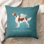 アイリッシュ赤と白セッターペットメモリアルドッグエンジェル クッション (ブランケット)