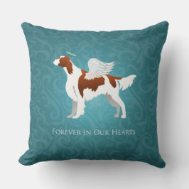 アイリッシュ赤と白セッターペットメモリアルドッグエンジェル クッション