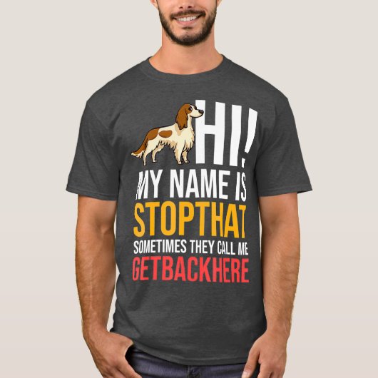 アイリッシュ赤と白セッター犬の子犬の所有者_38 Tシャツ (正面)