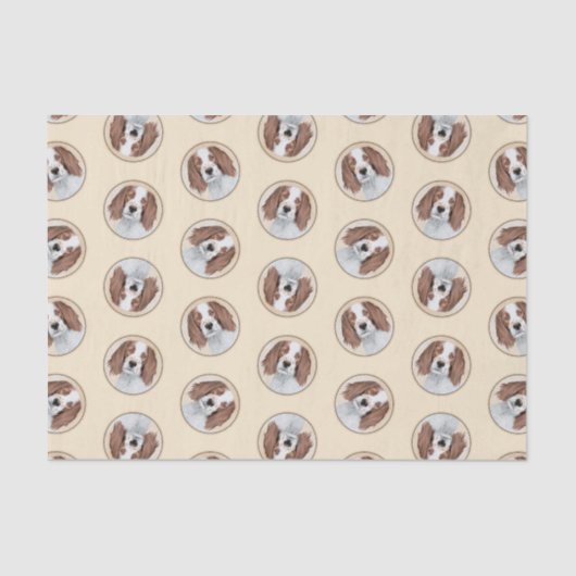 アイリッシュ赤と白セッター絵を描ズオリジナルアート 薄葉紙 (正面)