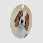 アイリッシュ赤と白セ絵画ッターのオリジナル- Art オーナメント (正面)