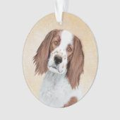 アイリッシュ赤と白セ絵画ッターのオリジナル- Art オーナメント (正面)