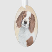 アイリッシュ赤と白セ絵画ッターのオリジナル- Art オーナメント (正面)