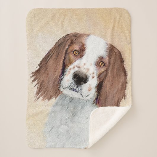 アイリッシュ赤と白セ絵画ッターのオリジナル- Art シェルパブランケット (正面)