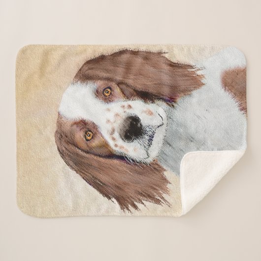 アイリッシュ赤と白セ絵画ッターのオリジナル- Art シェルパブランケット (正面(横))