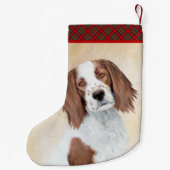 アイリッシュ赤と白セ絵画ッターのオリジナル- Art スモールクリスマスストッキング (裏面)