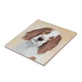 アイリッシュ赤と白セ絵画ッターのオリジナル- Art タイル (側面)