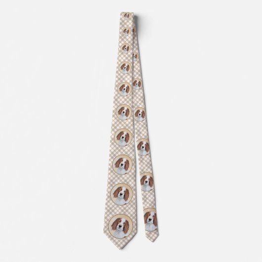 アイリッシュ赤と白セ絵画ッターのオリジナル- Art ネクタイ (正面)