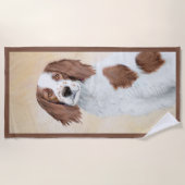 アイリッシュ赤と白セ絵画ッターのオリジナル- Art ビーチタオル (正面)