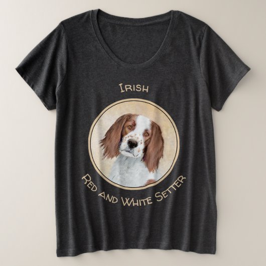アイリッシュ赤と白セ絵画ッターのオリジナル- Art プラスサイズTシャツ (デザイン正面)
