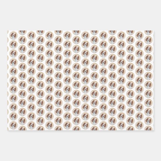 アイリッシュ赤と白セ絵画ッターのオリジナル- Art ラッピングペーパーシート (正面2)