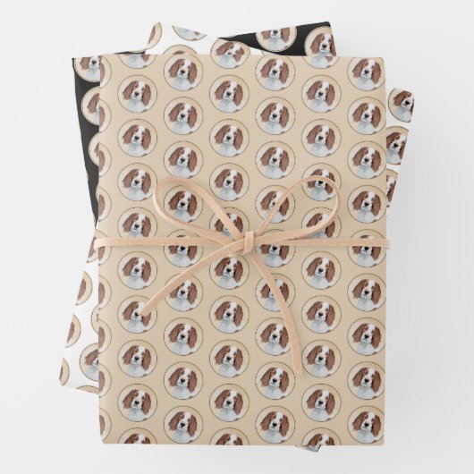 アイリッシュ赤と白セ絵画ッターのオリジナル- Art ラッピングペーパーシート (インサイチュ)