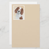 アイリッシュ赤と白セ絵画ッターのオリジナル- Art 便箋 (正面/裏面)