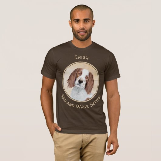 アイリッシュ赤と白セ絵画ッターのオリジナル- Art Tシャツ (正面フル)