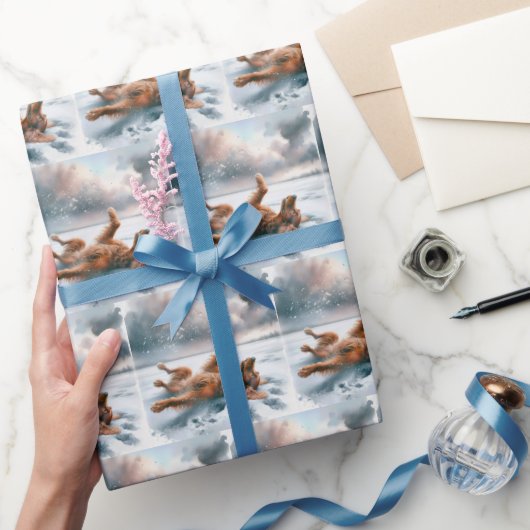 アイリッシュ転がセッター ラッピングペーパー (ギフト)