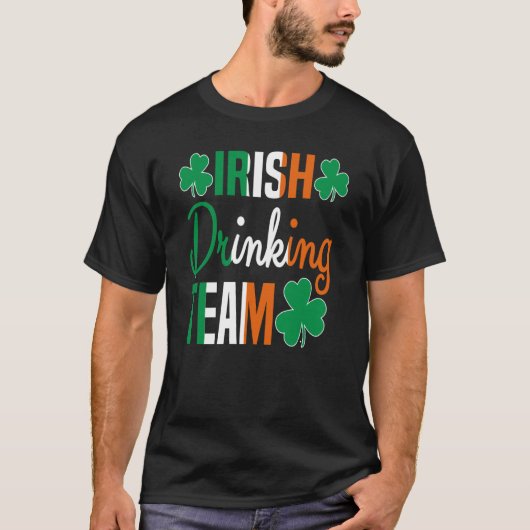 アイリッシュ飲料チームSt patricks dayビール飲料 Tシャツ (正面)
