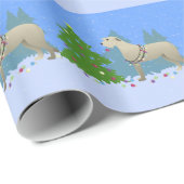 アイリッシュ飾ウルフハウンドはクリスマスの樹林 ラッピングペーパー (ロールコーナー)