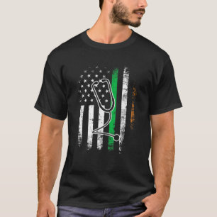 アイリッシュ・アメリカン・フラグ・ドクター・ナースセント・パトリック・デイ Tシャツ