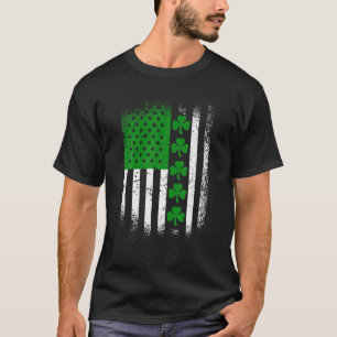 アイリッシュ・アメリカン・フラッグ・シャムロック・セント・パトリッ Tシャツ