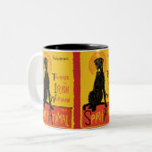 アイリッシュ・ウルフハウンドかわいい犬のコーヒー・マグ ツートーンマグカップ (正面左)