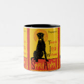 アイリッシュ・ウルフハウンドかわいい犬のコーヒー・マグ ツートーンマグカップ (中央)