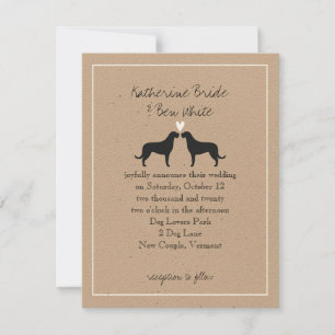 アイリッシュ・ウルフハウンドのシルエット ウェディングインビテーション 招待状