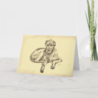 アイリッシュ・ウルフハウンドの子犬の挨拶状 カード