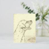 アイリッシュ・ウルフハウンドの子犬 ポストカード (スタンド正面)