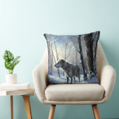 アイリッシュ・ウルフハウンドは雪のクリスマスを過ごした クッション (椅子)