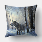 アイリッシュ・ウルフハウンドは雪のクリスマスを過ごした クッション (裏面)