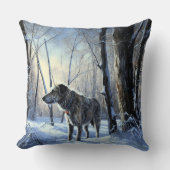 アイリッシュ・ウルフハウンドは雪のクリスマスを過ごした クッション (正面)